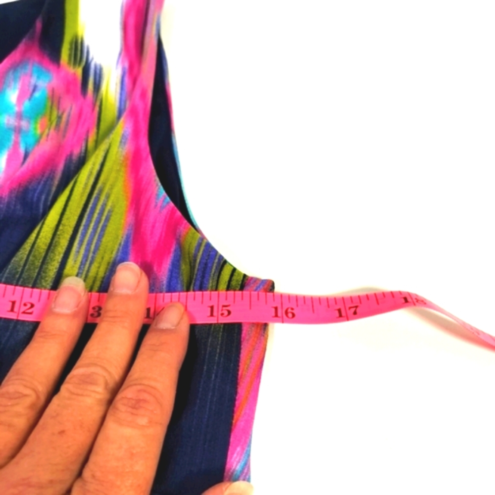 2/$30 Chicos Babydoll Empire Abstract  Sleeveless Maxi Sundress Size 1 Y2K‎ - Picture 6 of 9